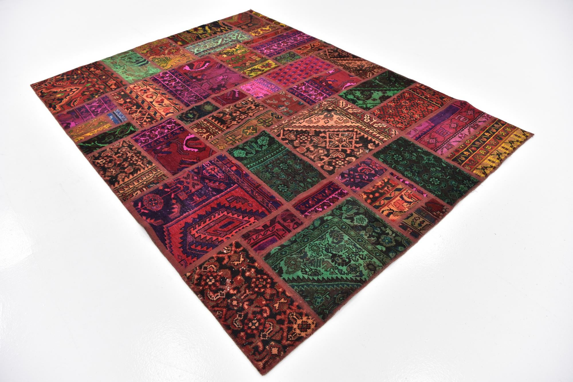 5' 9 x 7' 8 Hand Knotted Ultra Vintage Persian Wool Rug