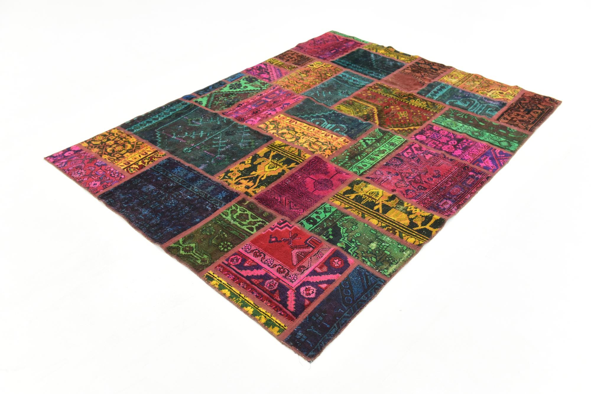 5' 9 x 7' 7 Hand Knotted Ultra Vintage Persian Wool Rug