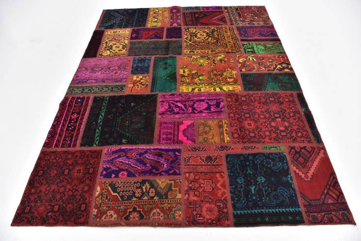 Detail image of 5' 8 x 7' 6 Hand Knotted Ultra Vintage Persian Wool Rug