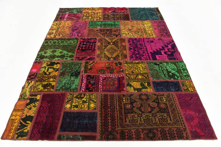 Detail image of 5' 10 x 7' 5 Hand Knotted Ultra Vintage Persian Wool Rug