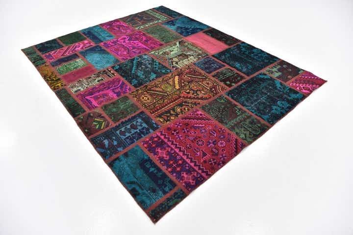 185cm x 225cm anudado a mano Ultra Vintage Alfombra Persa Lana
