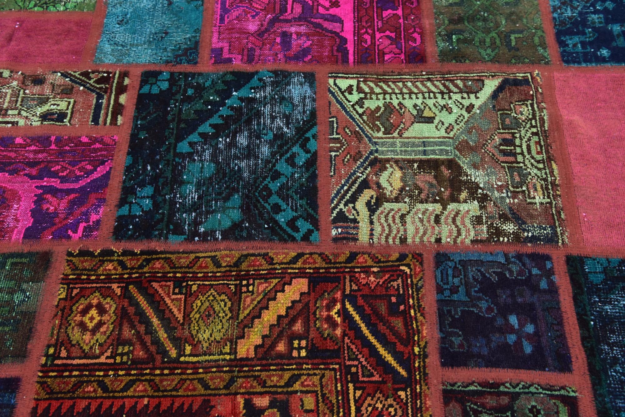185cm x 225cm anudado a mano Ultra Vintage Alfombra Persa Lana