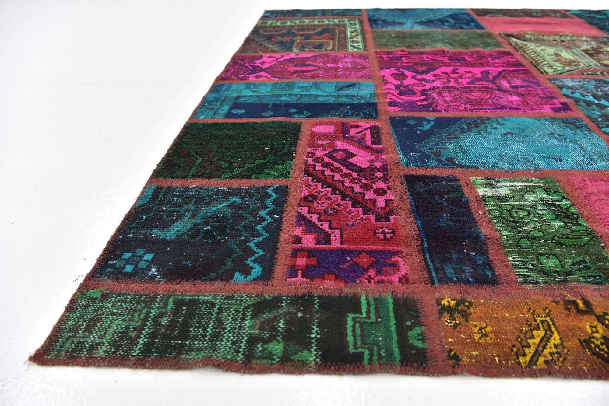 185cm x 225cm anudado a mano Ultra Vintage Alfombra Persa Lana