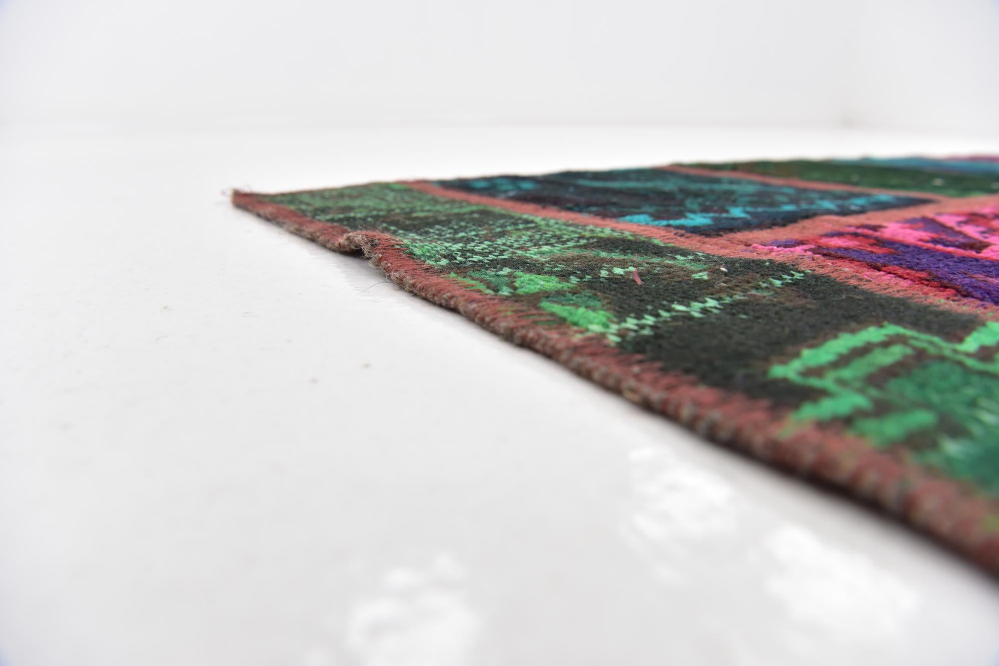 185cm x 225cm anudado a mano Ultra Vintage Alfombra Persa Lana