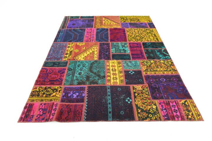 5' 9 x 8' Hand Knotted Ultra Vintage Persian Wool Rug