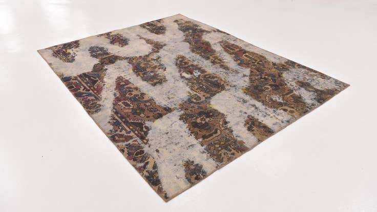 Detail image of 6' 2 x 8' Hand Knotted Ultra Vintage Persian Wool Rug