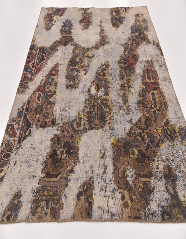 Detail image of 6' 2 x 8'  Hand Knotted Ultra Vintage Persian Wool Rug