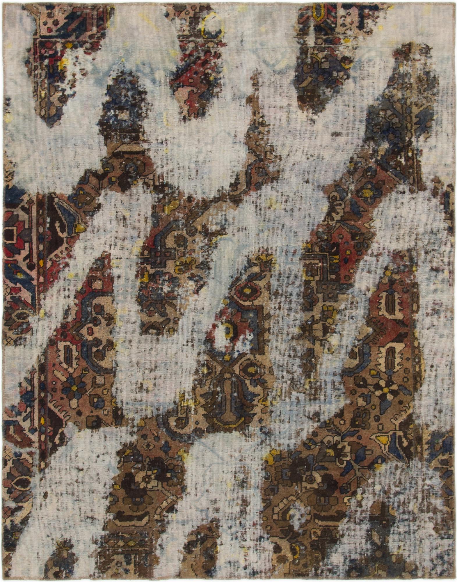 6' 2 x 8' Hand Knotted Ultra Vintage Persian Wool Rug