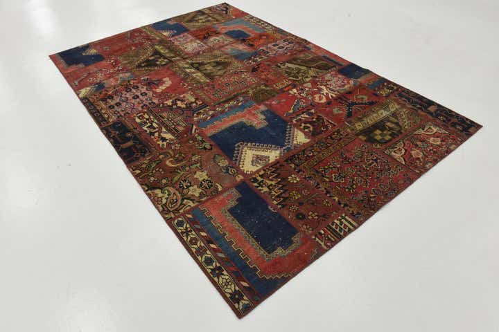 6' 4 x 9' 8 Hand Knotted Ultra Vintage Persian Wool Rug