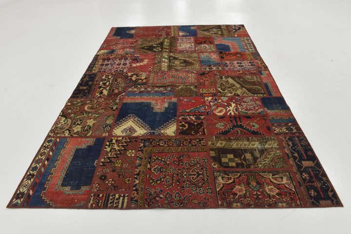 6' 4 x 9' 8 Hand Knotted Ultra Vintage Persian Wool Rug