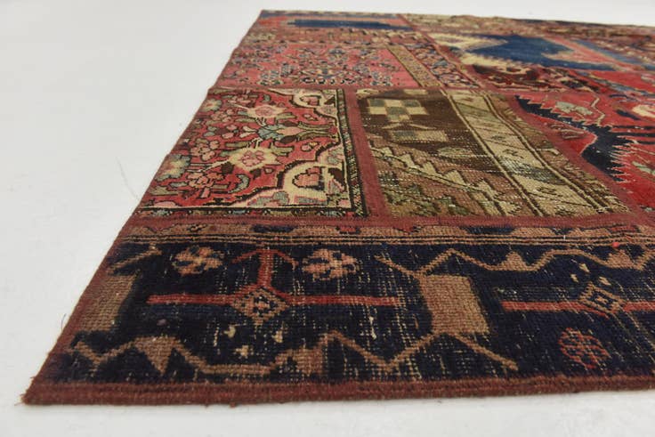 Detail image of 6' 4 x 9' 8 Hand Knotted Ultra Vintage Persian Wool Rug