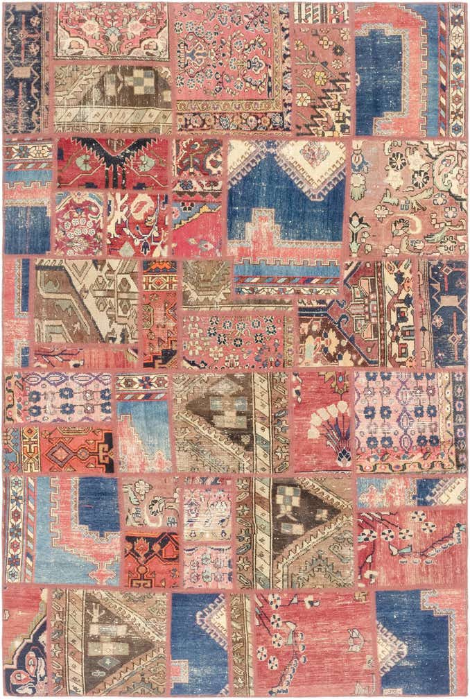 6' 4 x 9' 8 Hand Knotted Ultra Vintage Persian Wool Rug