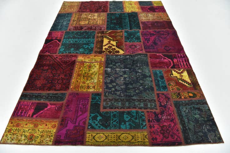 Detail image of 5' 10 x 8' 2 Hand Knotted Ultra Vintage Persian Wool Rug