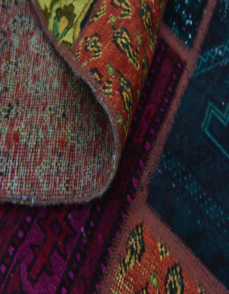 Detail image of 5' 8 x 8'  Hand Knotted Ultra Vintage Persian Wool Rug