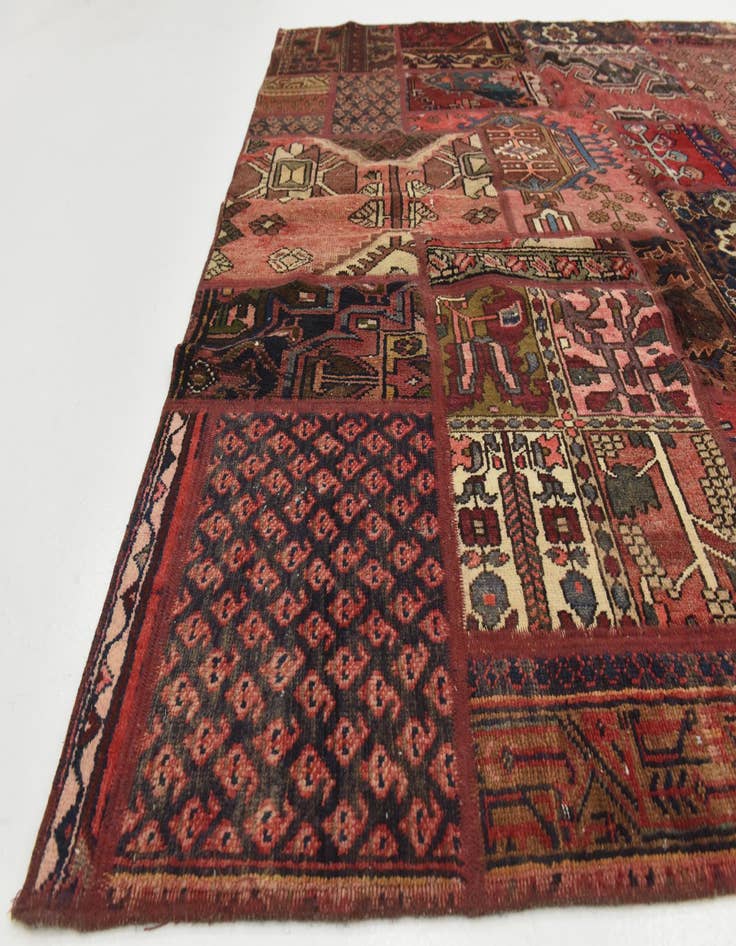 Detail image of 6' 6 x 9'  Hand Knotted Ultra Vintage Persian Wool Rug