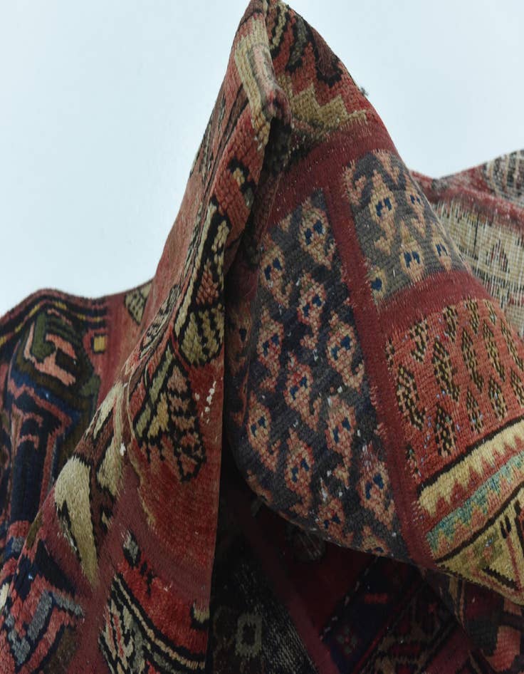 Detail image of 6' 6 x 9'  Hand Knotted Ultra Vintage Persian Wool Rug