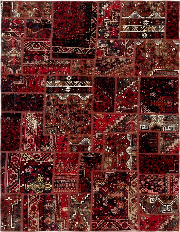 Detail image of 6' 2 x 9' 2 Hand Knotted Ultra Vintage Persian Wool Rug