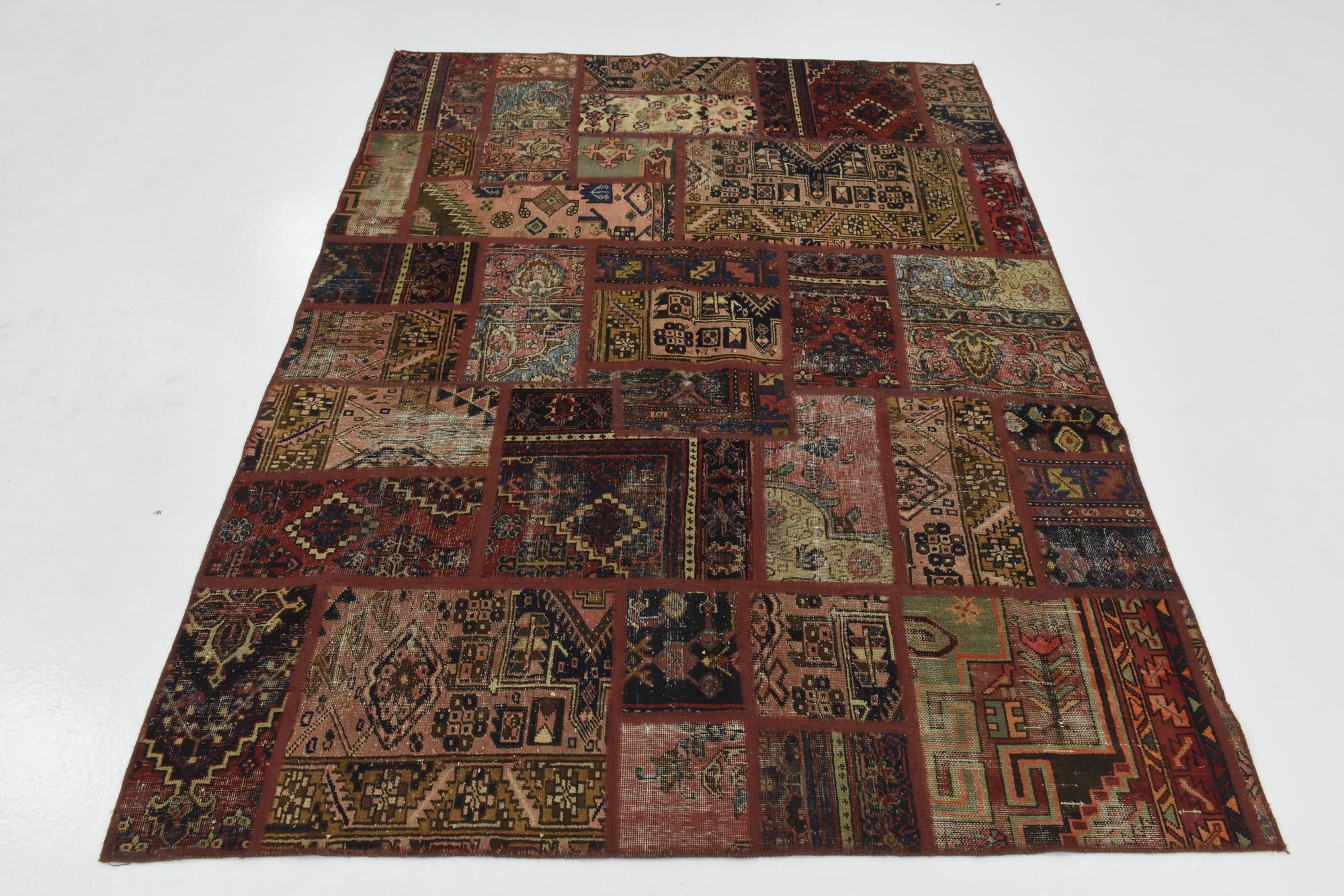 5' 9 x 7' 3 Hand Knotted Ultra Vintage Persian Wool Rug