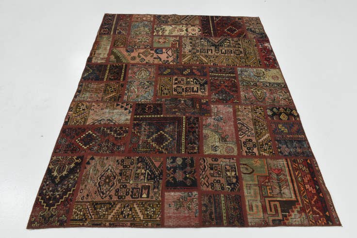 Detail image of 5' 9 x 7' 3 Hand Knotted Ultra Vintage Persian Wool Rug