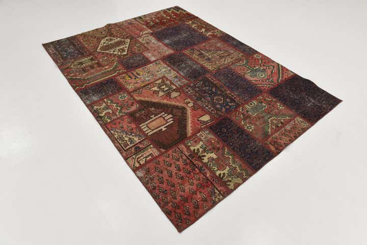 180cm x 235cm anudado a mano Ultra Vintage Alfombra Persa Lana