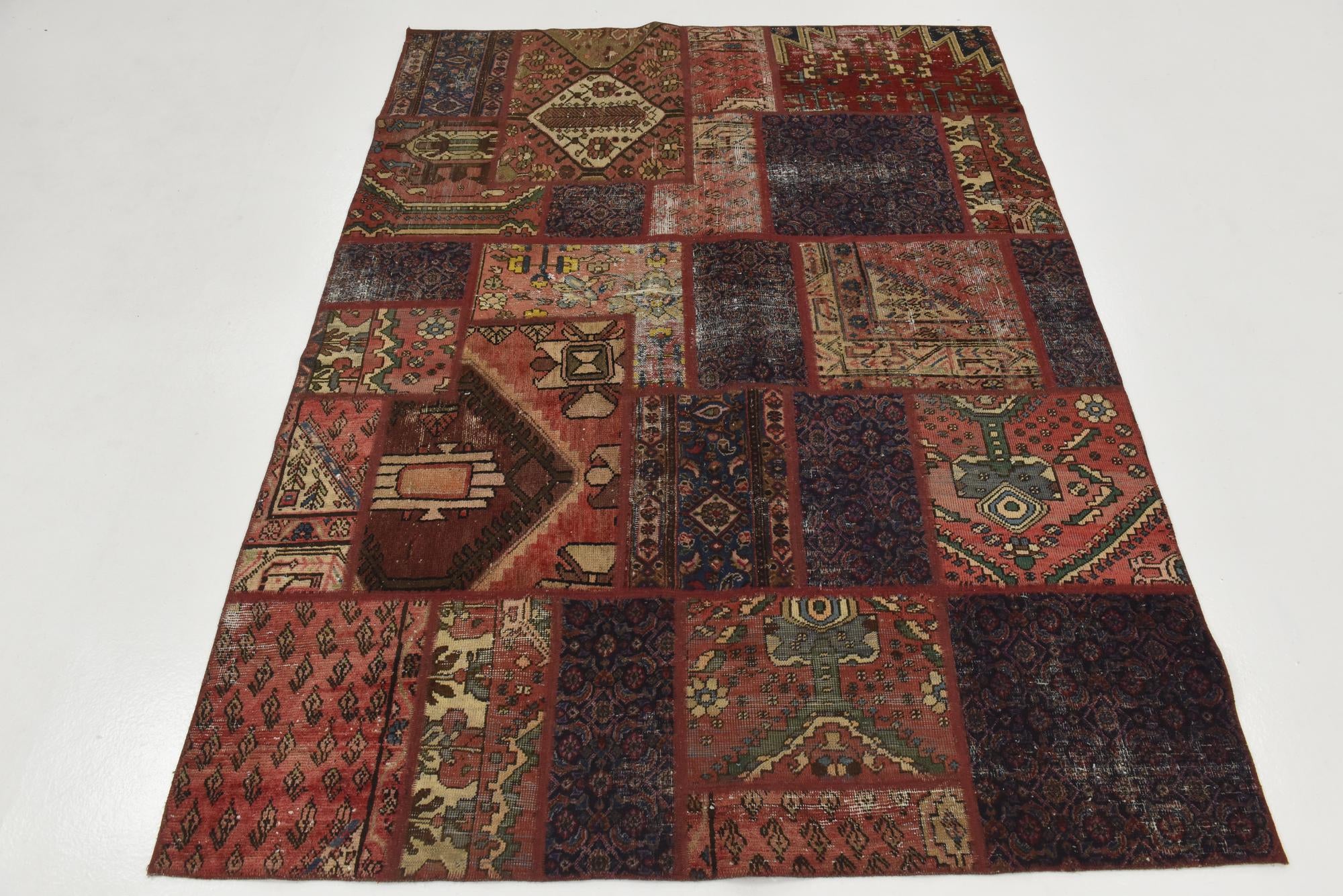 180cm x 235cm anudado a mano Ultra Vintage Alfombra Persa Lana
