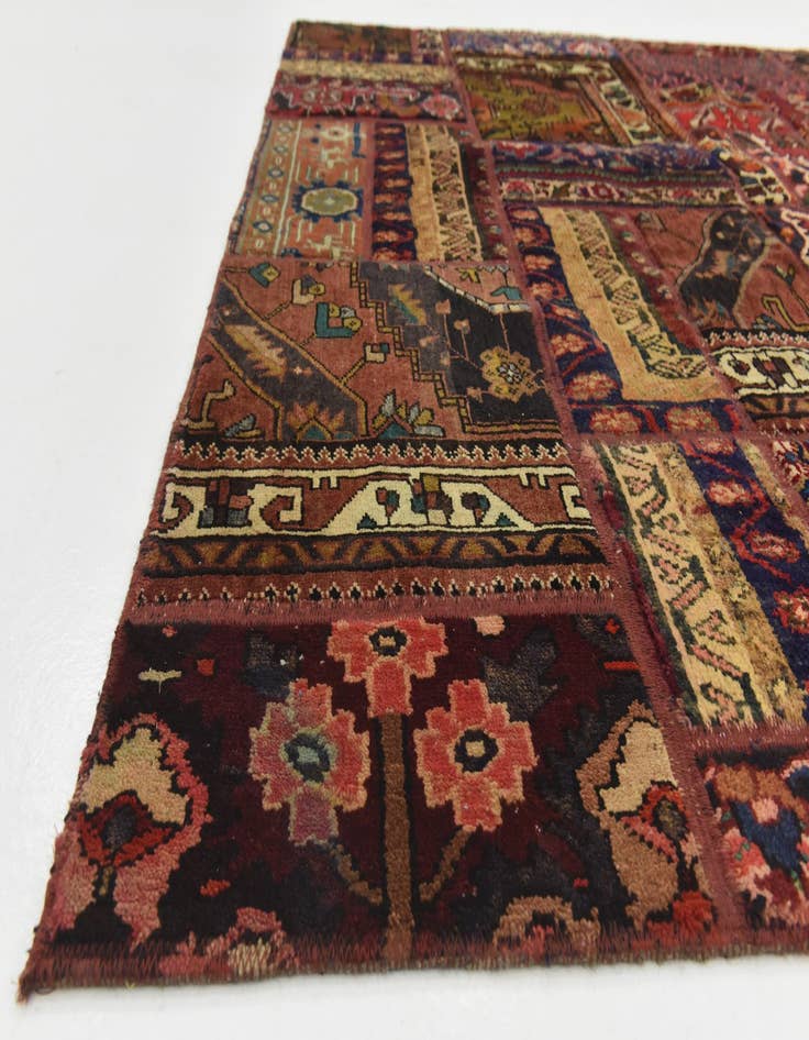 Detail image of 6' x 7' 10  Hand Knotted Ultra Vintage Persian Wool Rug