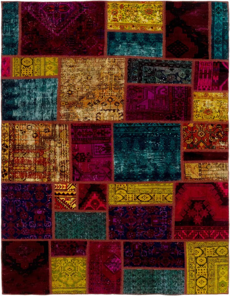 Detail image of 5' 7 x 8' Hand Knotted Ultra Vintage Persian Wool Rug