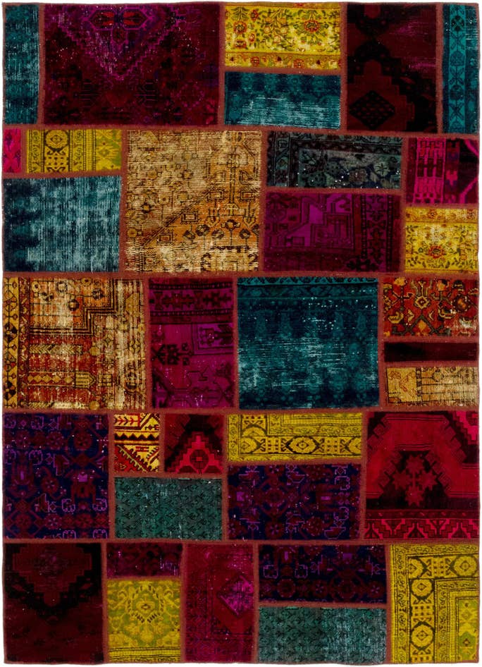 Detail image of 5' 7 x 8' Hand Knotted Ultra Vintage Persian Wool Rug