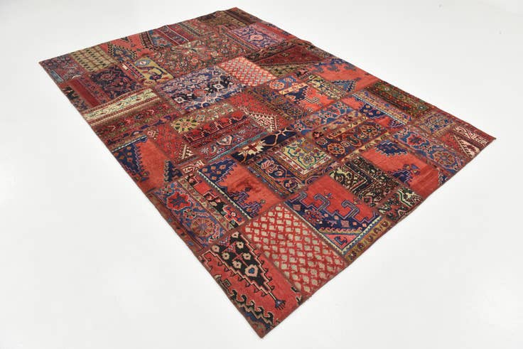 Detail image of 6' 5 x 9' Hand Knotted Ultra Vintage Persian Wool Rug