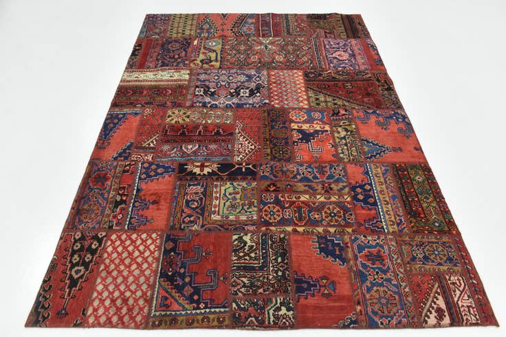 Detail image of 6' 5 x 9' Hand Knotted Ultra Vintage Persian Wool Rug
