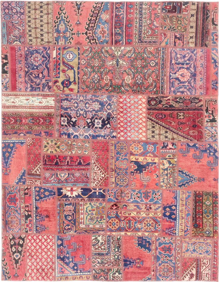 Detail image of 6' 5 x 9' Hand Knotted Ultra Vintage Persian Wool Rug