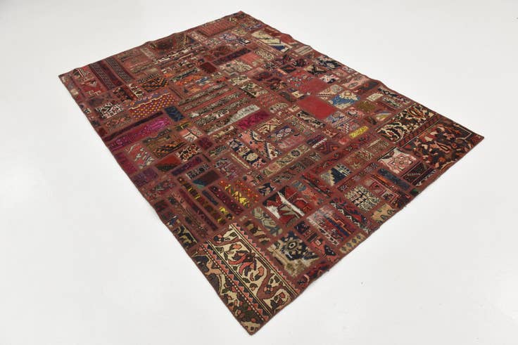 Detail image of 5' 10 x 8' Hand Knotted Ultra Vintage Persian Wool Rug