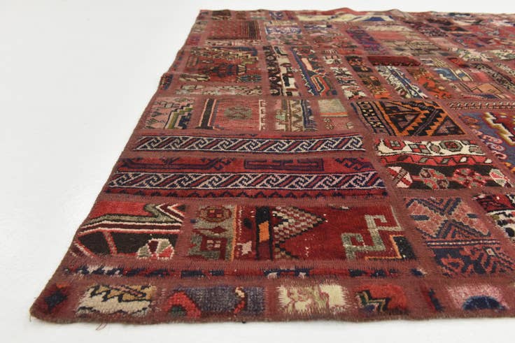 Detail image of 5' 10 x 8' Hand Knotted Ultra Vintage Persian Wool Rug