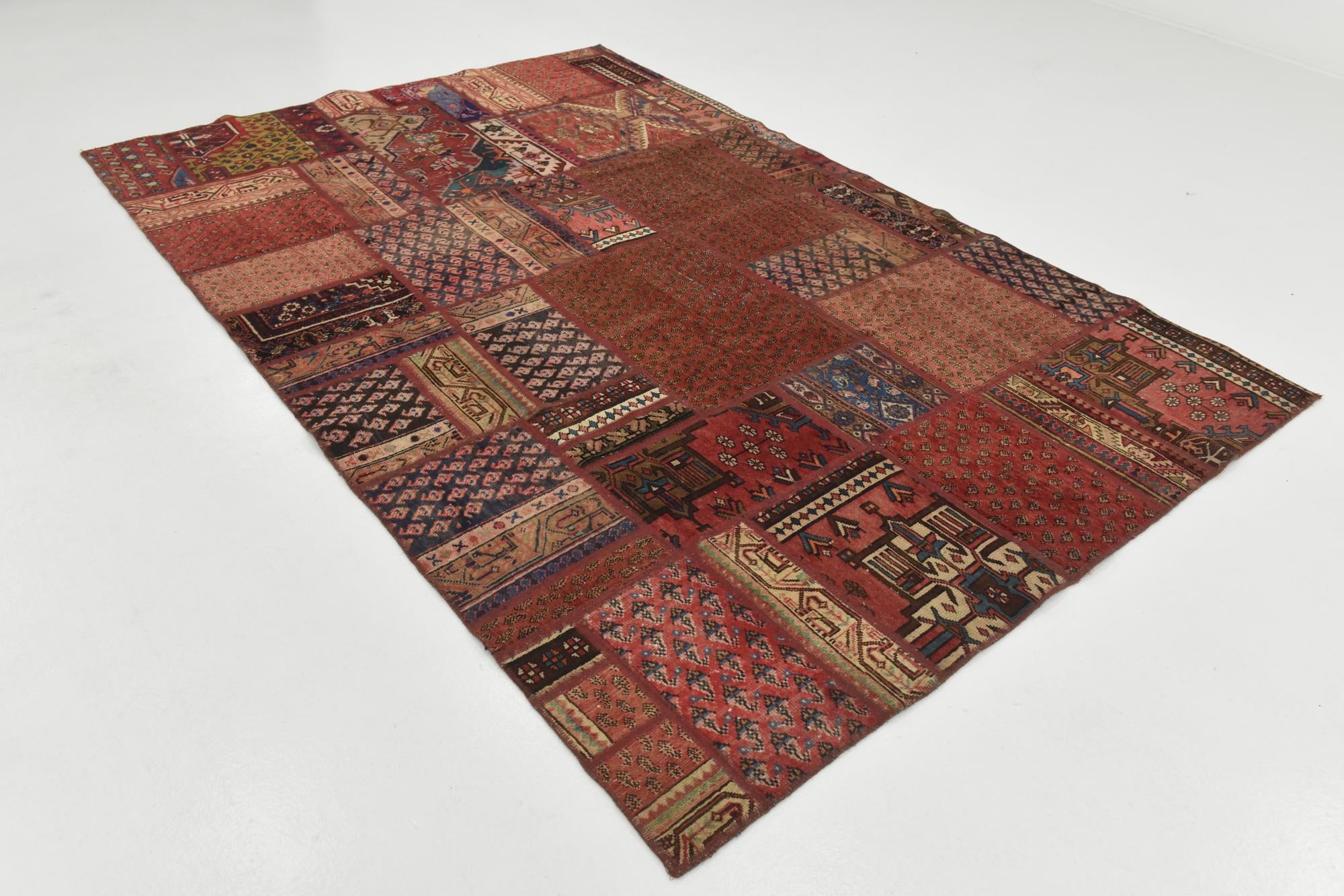 6' 2 x 9' 6 Hand Knotted Ultra Vintage Persian Wool Rug