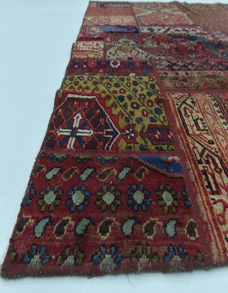 Detail image of 6' 2 x 9' 6  Hand Knotted Ultra Vintage Persian Wool Rug