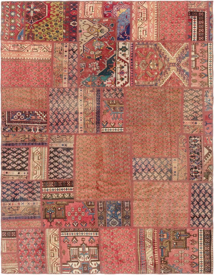Detail image of 6' 2 x 9' 6 Hand Knotted Ultra Vintage Persian Wool Rug