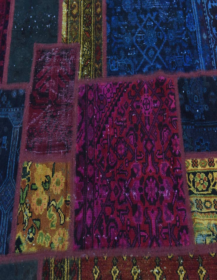 Detail image of 5' 8 x 8'  Hand Knotted Ultra Vintage Persian Wool Rug