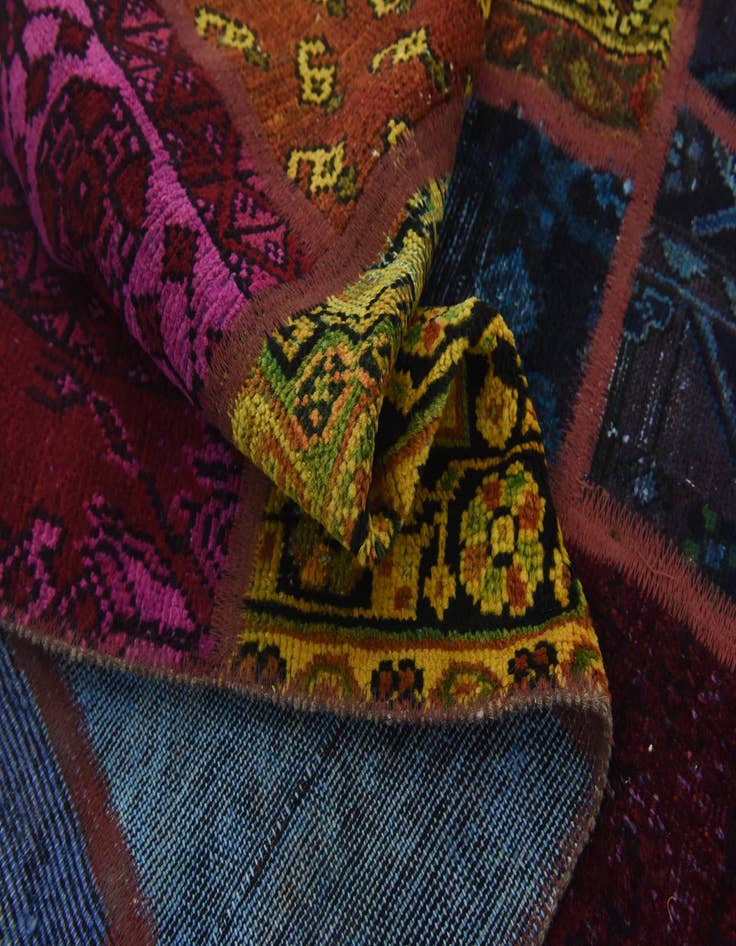 Detail image of 5' 8 x 8'  Hand Knotted Ultra Vintage Persian Wool Rug