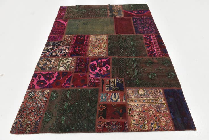 Detail image of 5' 4 x 7' 6 Hand Knotted Ultra Vintage Persian Wool Rug