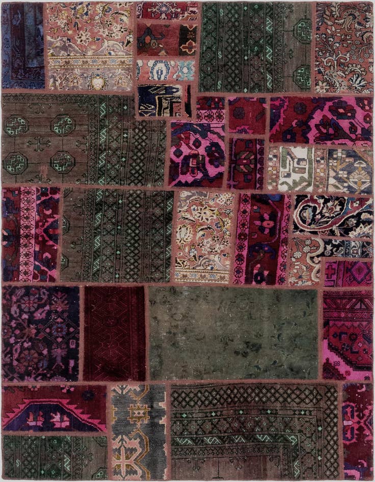 Detail image of 5' 4 x 7' 6 Hand Knotted Ultra Vintage Persian Wool Rug