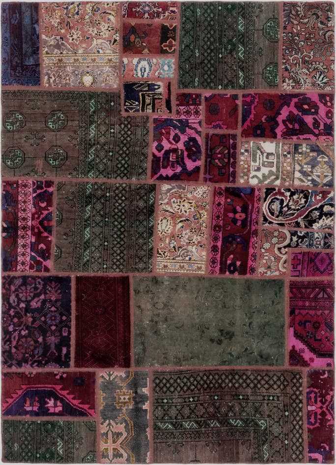 Detail image of 5' 4 x 7' 6 Hand Knotted Ultra Vintage Persian Wool Rug
