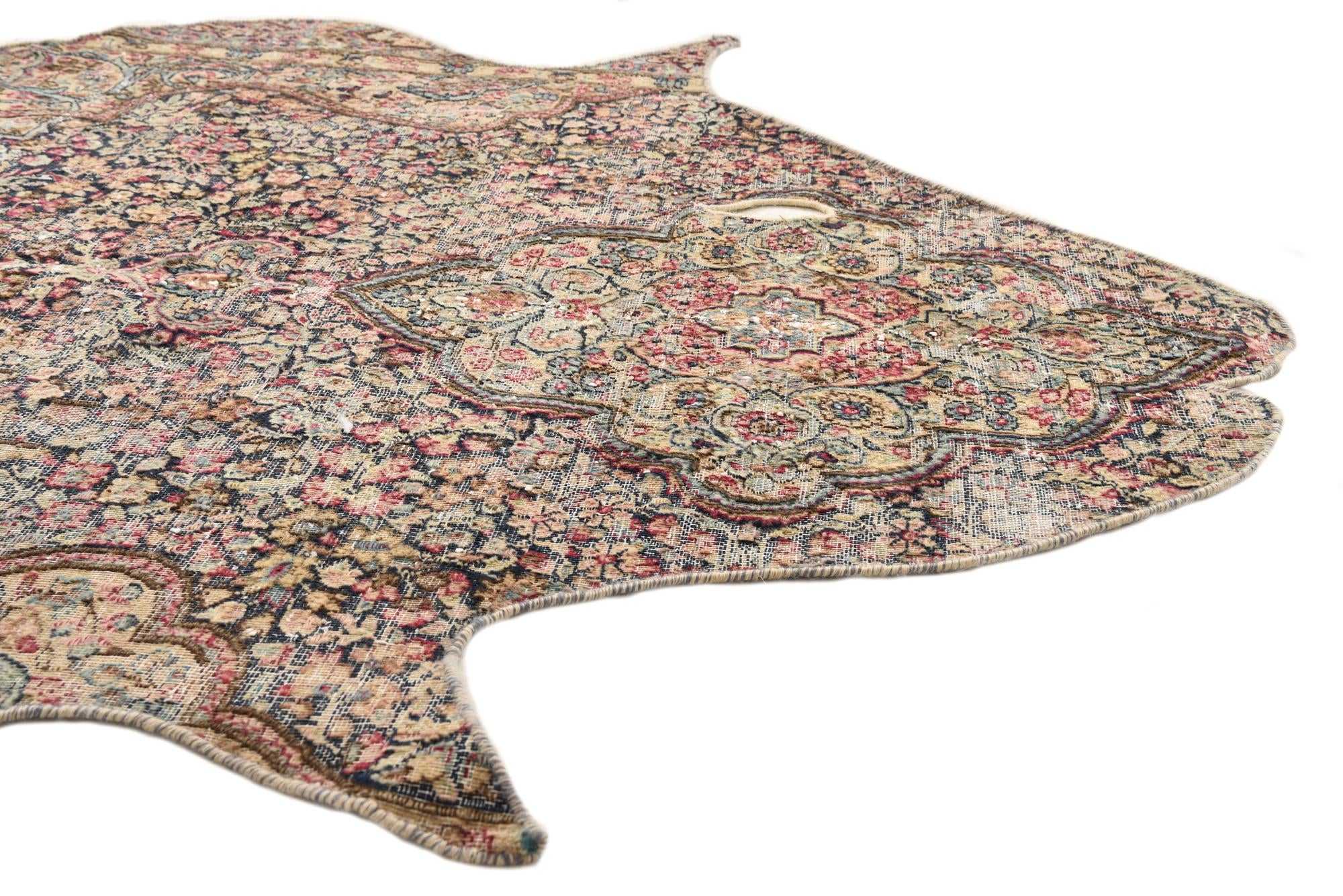 4' 7 x 6' Hand Knotted Ultra Vintage Persian Wool Rug