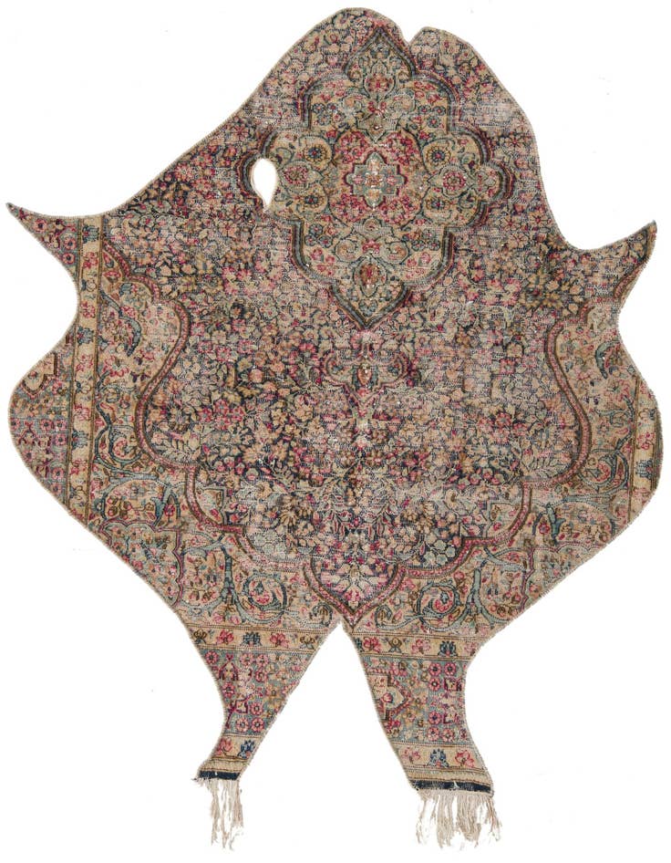 Detail image of 4' 7 x 6' Hand Knotted Ultra Vintage Persian Wool Rug