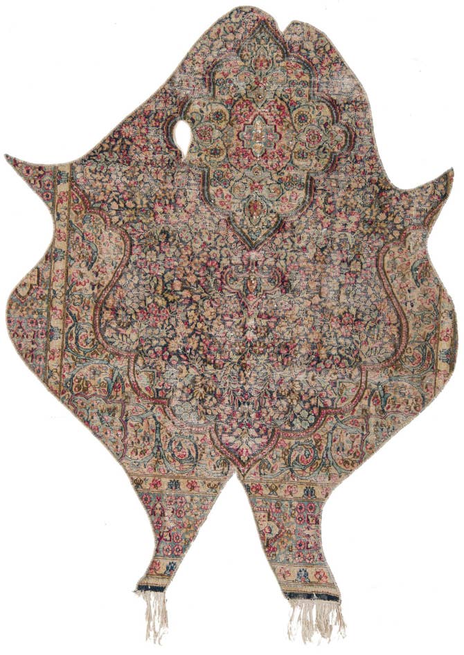 Detail image of 4' 7 x 6' Hand Knotted Ultra Vintage Persian Wool Rug