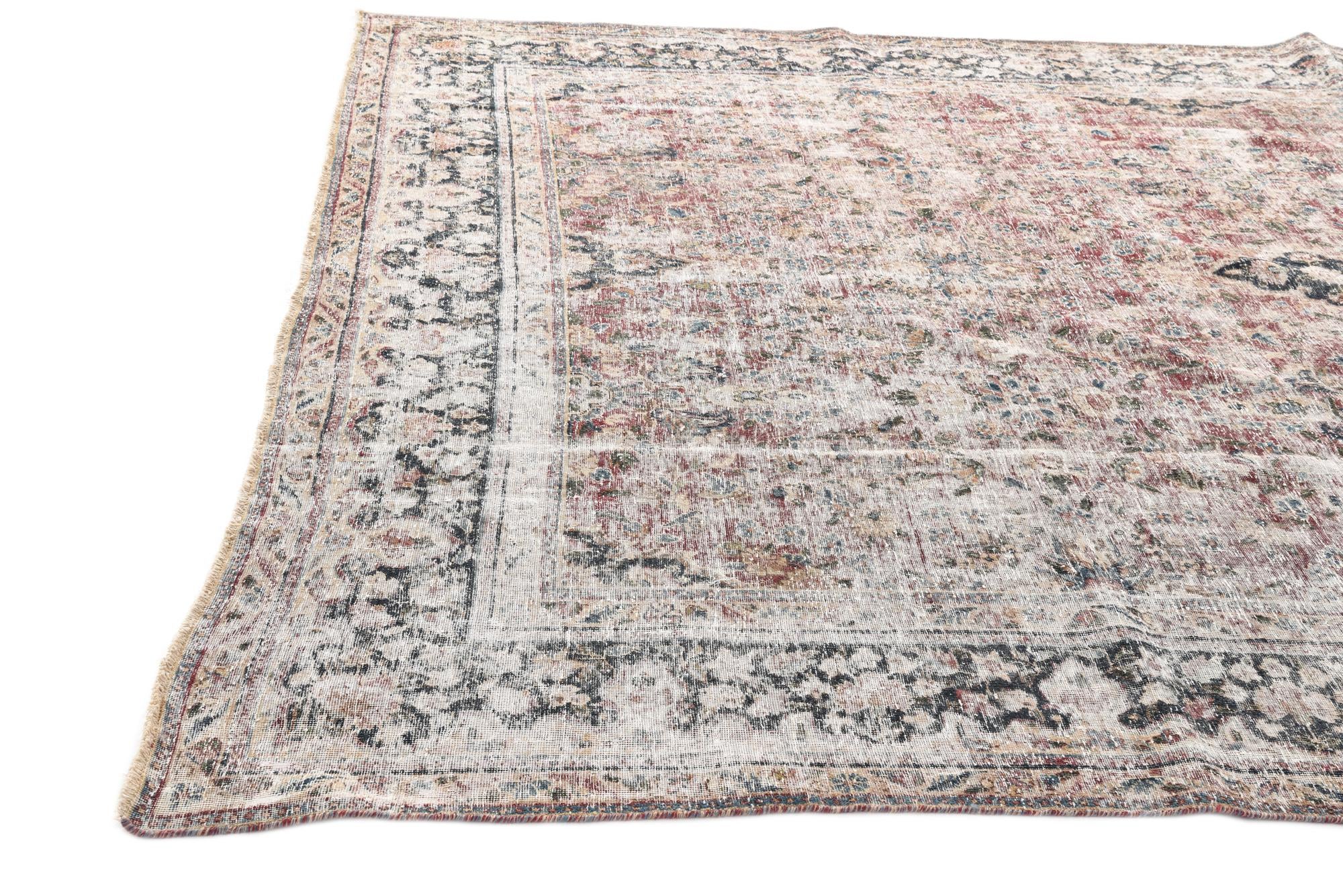 9' 3 x 12' 7 Hand Knotted Ultra Vintage Persian Wool Rug