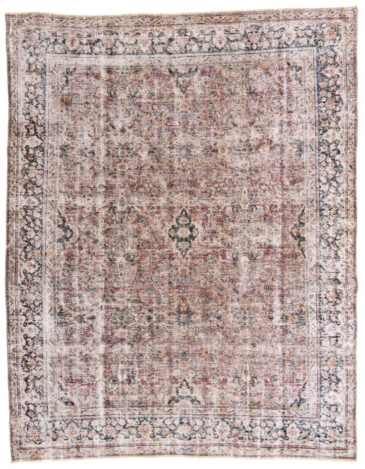 Detail image of 9' 3 x 12' 7 Hand Knotted Ultra Vintage Persian Wool Rug