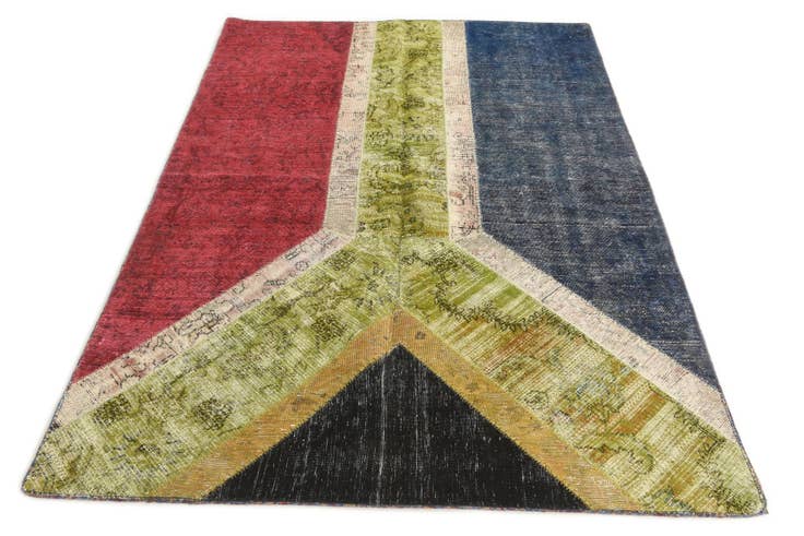 Detail image of 4' 8 x 6' 7 Hand Knotted Ultra Vintage Persian Wool Rug