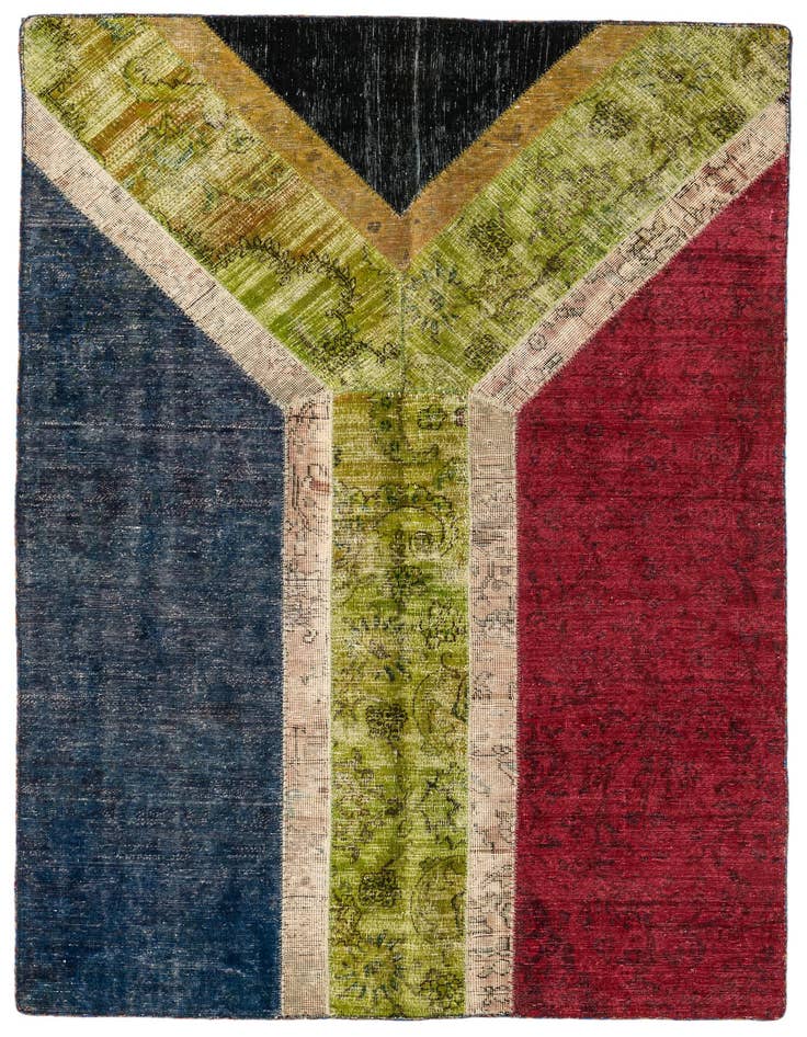 Detail image of 4' 8 x 6' 7 Hand Knotted Ultra Vintage Persian Wool Rug