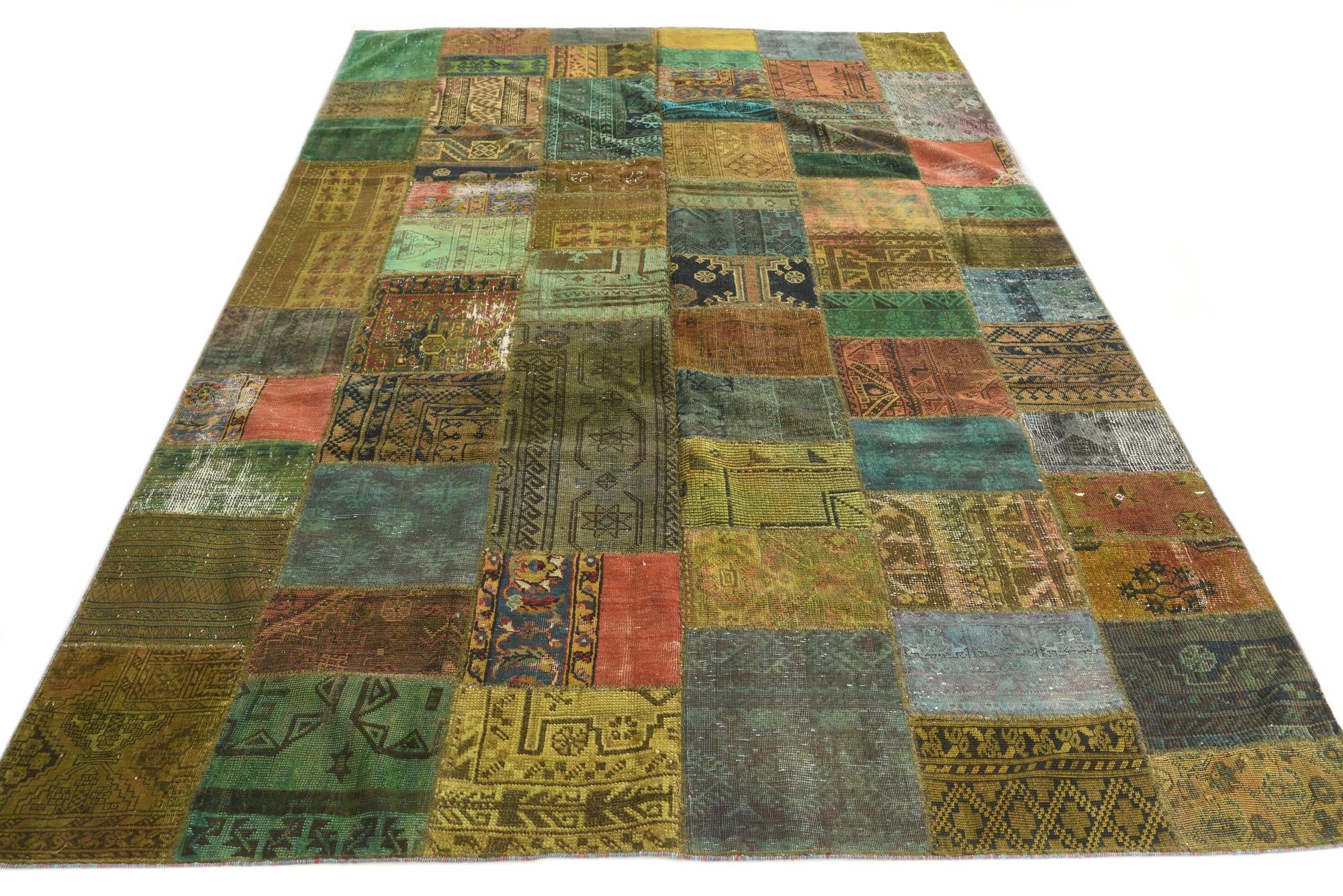 6' 8 x 9' 9 Hand Knotted Ultra Vintage Persian Wool Rug