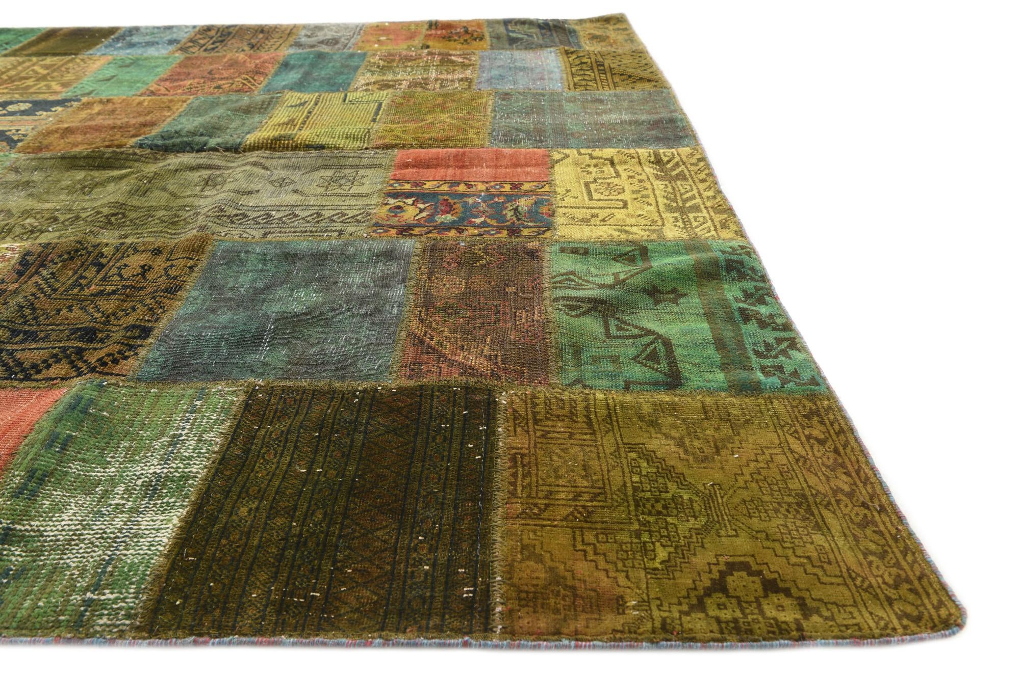 6' 8 x 9' 9 Hand Knotted Ultra Vintage Persian Wool Rug